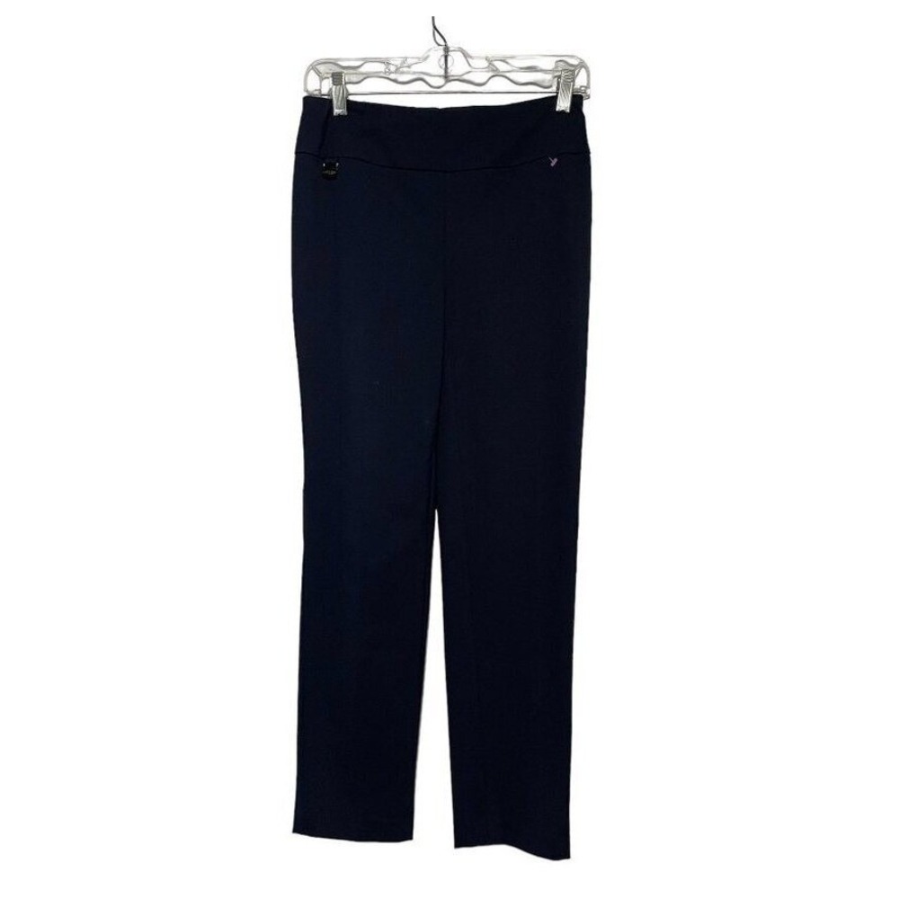 Lisette L Montreal Navy Blue‎ Pull On Straight Leg Dress Pants Career Trousers S